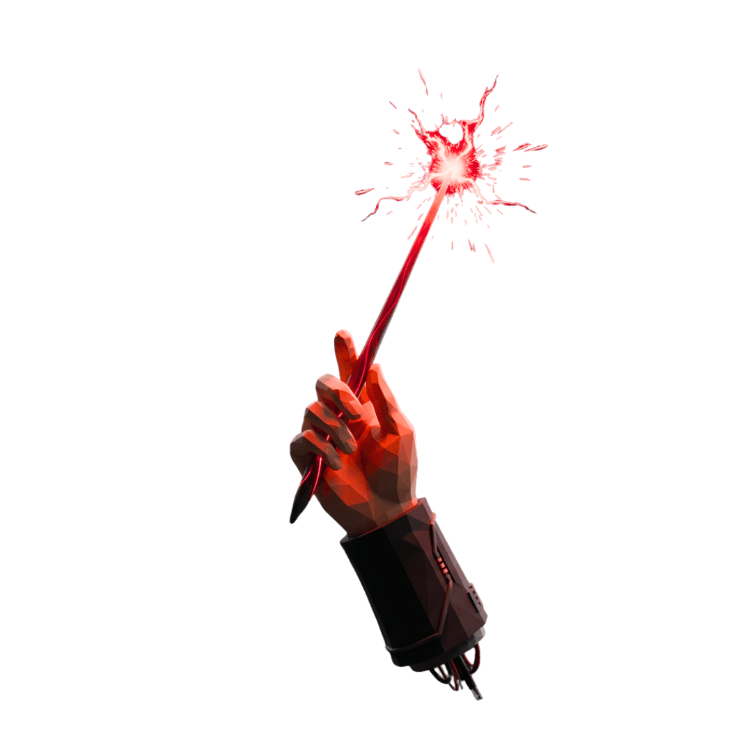 A hand holding a glowing wand — you did it. Your website is live.