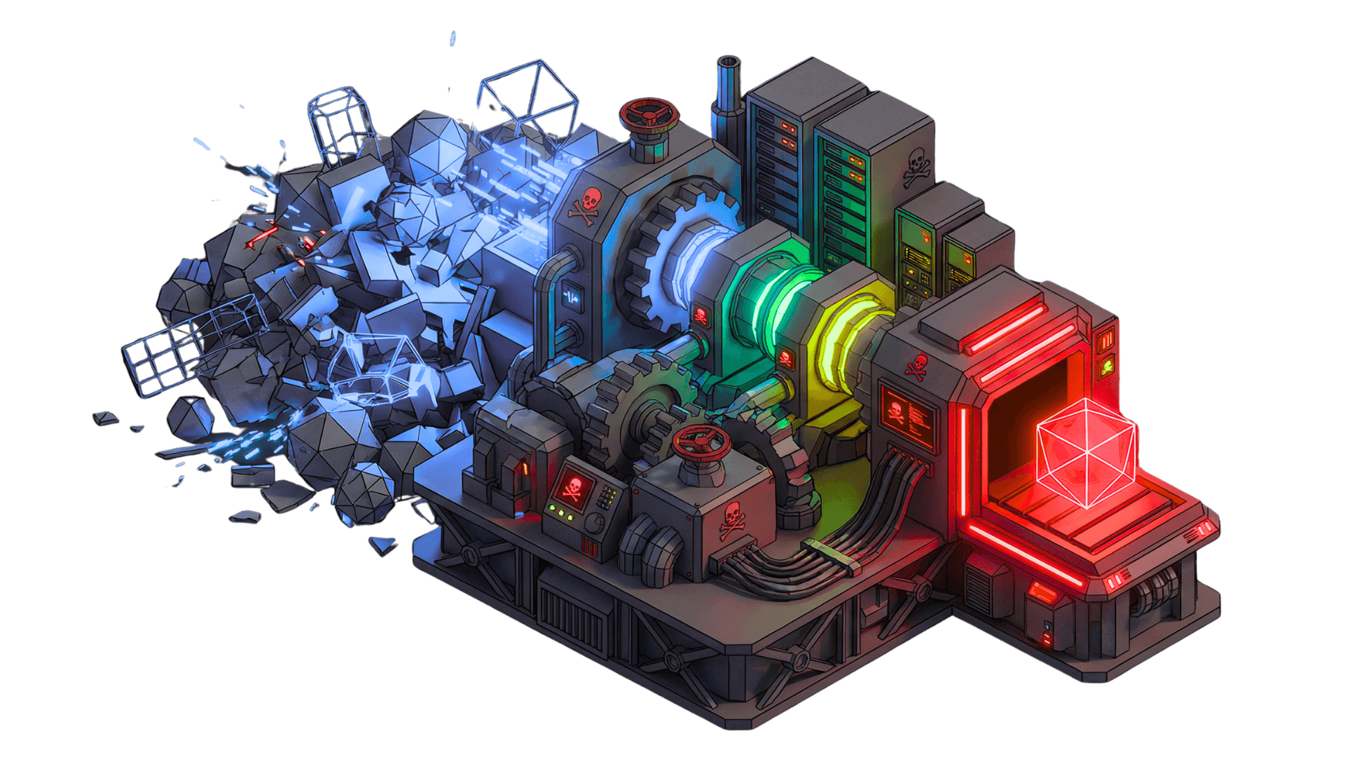 The Scope-Down Refinery: chaotic ideas enter, one complete output emerges